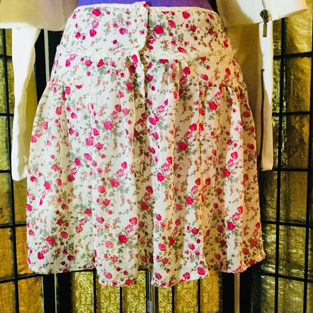 Charlotte Russe Floral Mini Skirt